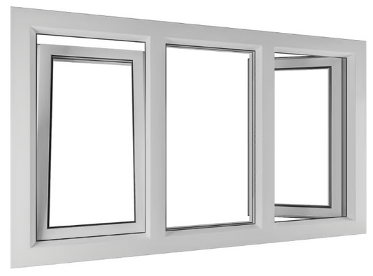 Deceuninck - Plastic double tilt and turn window with fixed glass in the middle