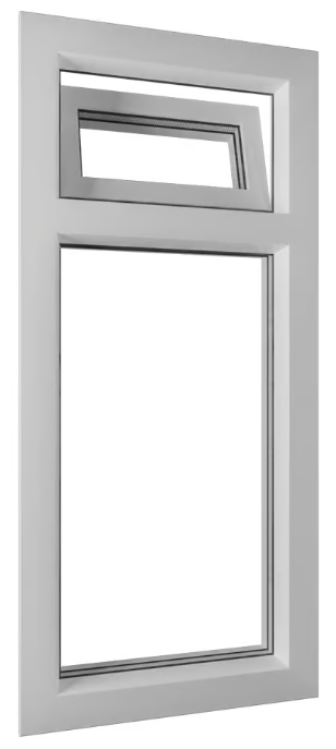 Deceuninck - Plastic casement window with fixed glass compartment
