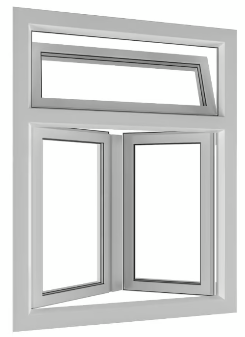 Deceuninck - Plastic casement window with bottom-hung window above