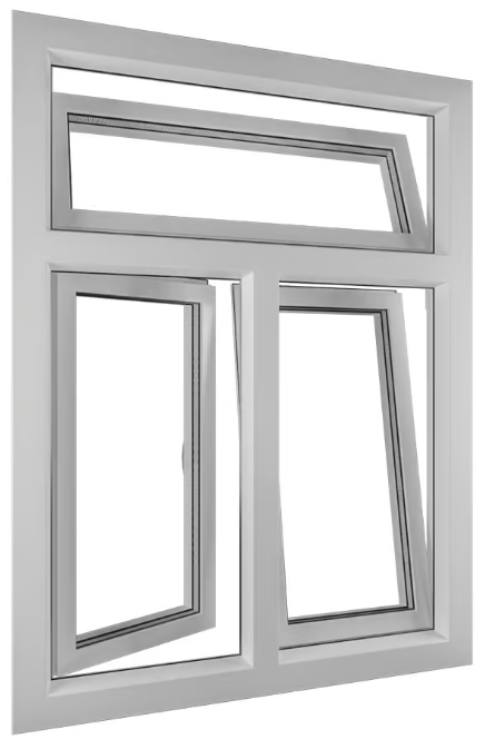 Deceuninck - Plastic double tilt and turn window with bottom window above
