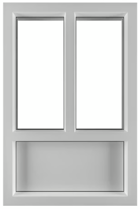 Deceuninck - Plastic 2 compartment frame with parapet