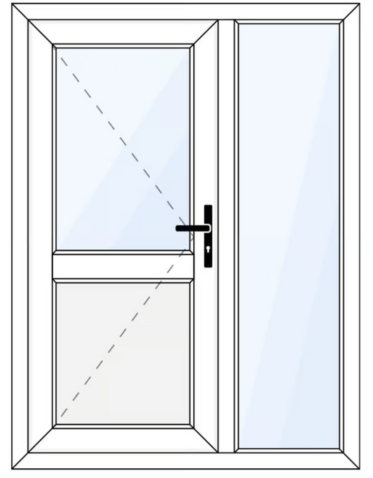 Deceuninck - Plastic rear door with parapet and side light