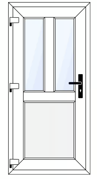 Deceuninck - Plastic front door with parapet
