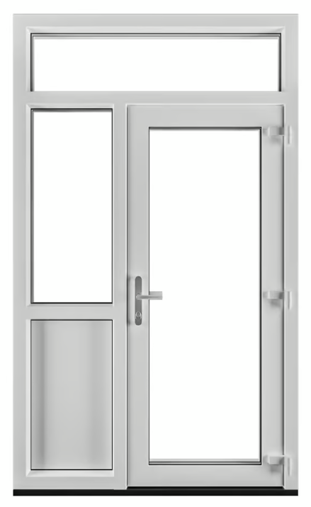 Deceuninck - Plastic rear door with skylight, side light and parapet